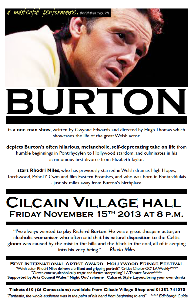 Burton prize-winning one man show this Friday - some tickets still left!